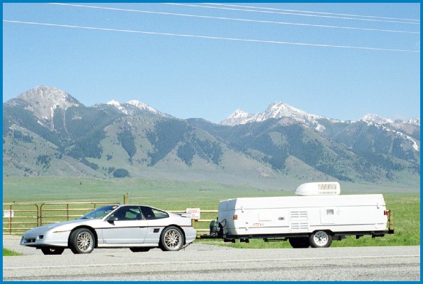 Fiero w/trailer in Montana Countryside