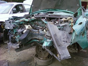 Smashed 1997 Firebird - Front View