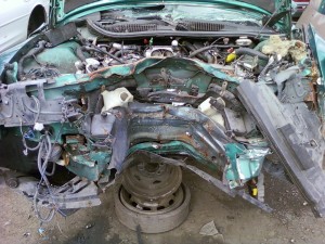 Smashed 1997 Firebird - Engine View